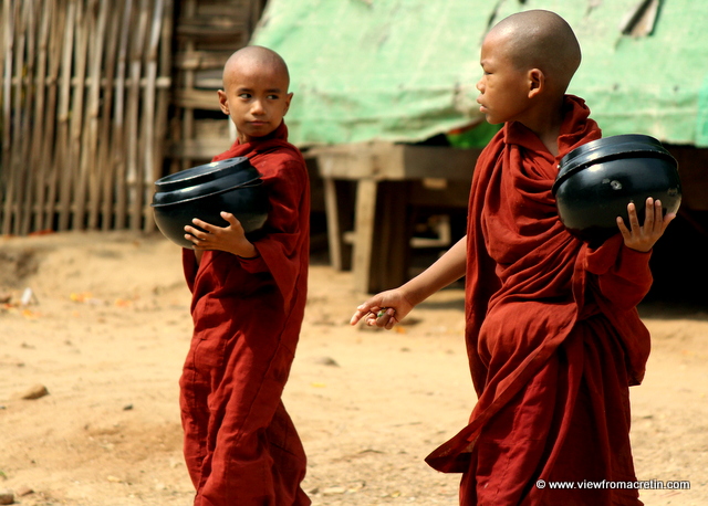 Novice monks in Bagan, Myanmar